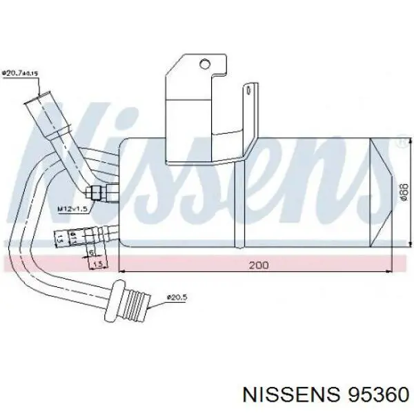 Receptor-secador del aire acondicionado 95360 Nissens