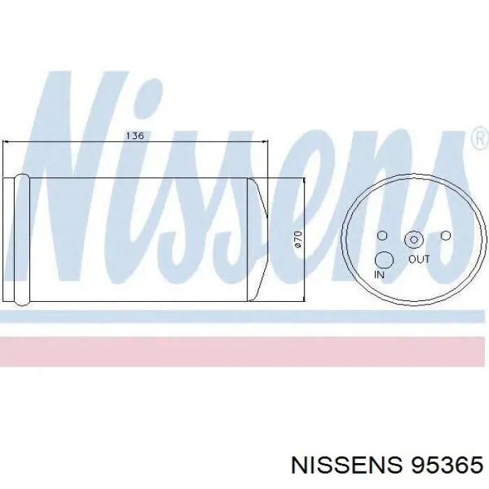 Receptor-secador del aire acondicionado 95365 Nissens