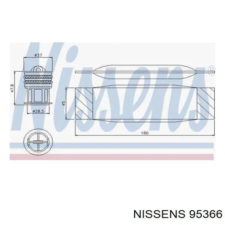 Осушитель кондиционера Nissens 95366 цена, от 17.87 USD
