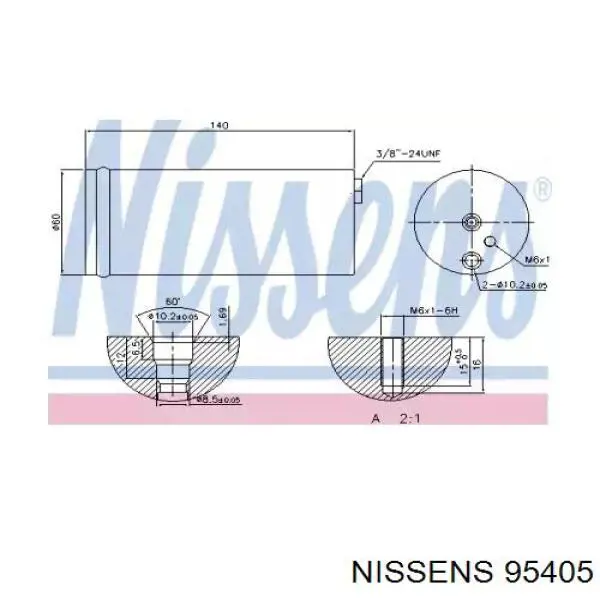 Receptor-secador del aire acondicionado 95405 Nissens