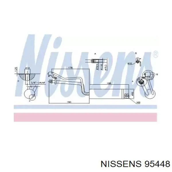 95448 Nissens tanque de recepção do secador de aparelho de ar condicionado