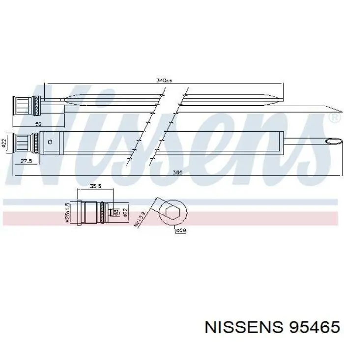 Receptor-secador del aire acondicionado 95465 Nissens