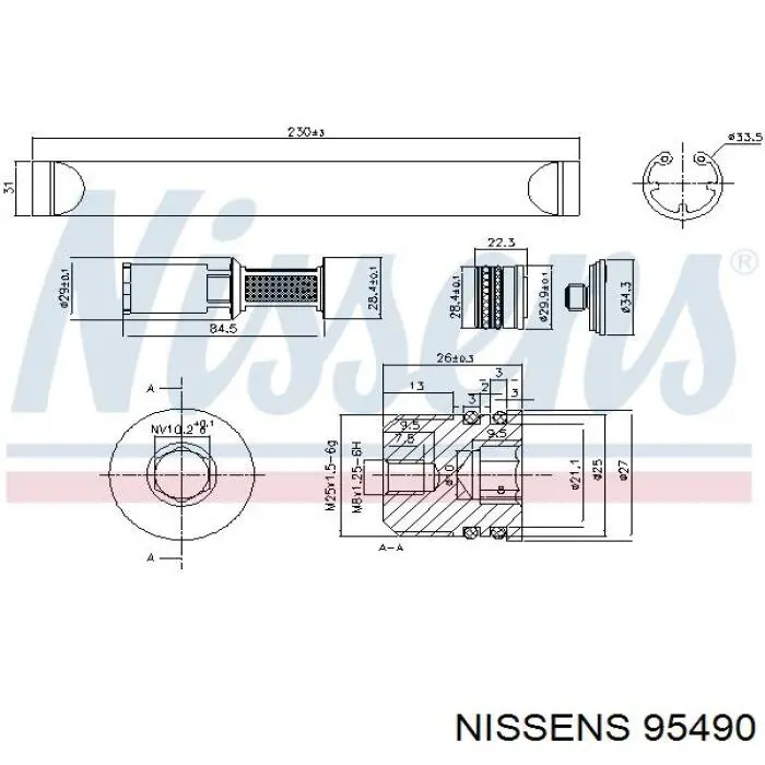 Осушитель кондиционера 95490 Nissens