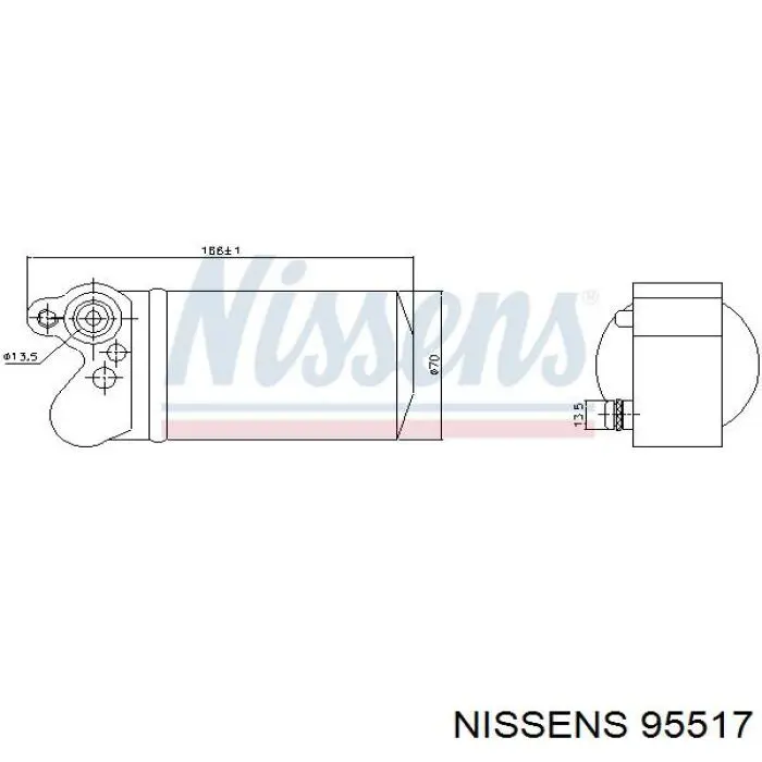 95517 Nissens tanque de recepção do secador de aparelho de ar condicionado