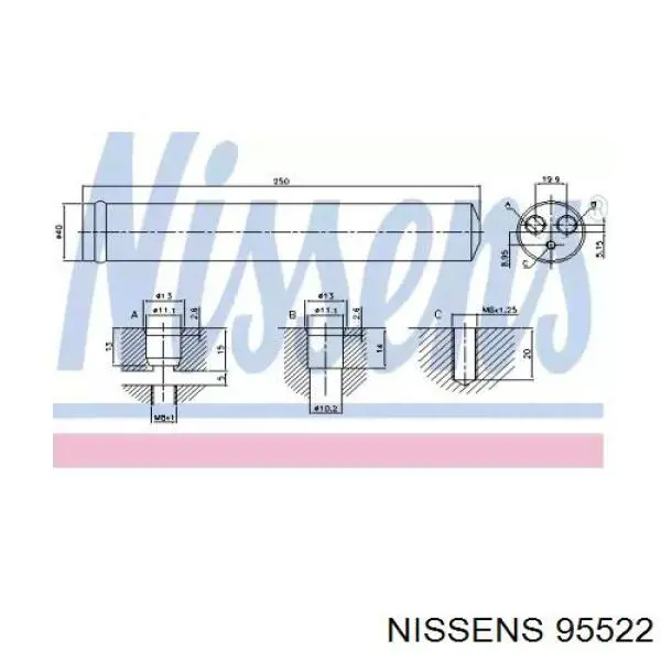 95522 Nissens ресивер-осушитель кондиционера