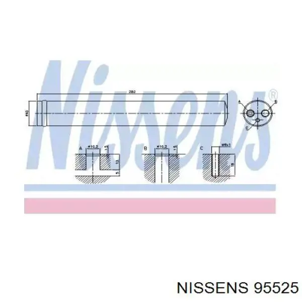 95525 Nissens tanque de recepção do secador de aparelho de ar condicionado