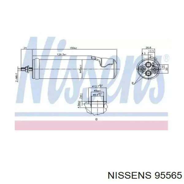 95565 Nissens tanque de recepção do secador de aparelho de ar condicionado