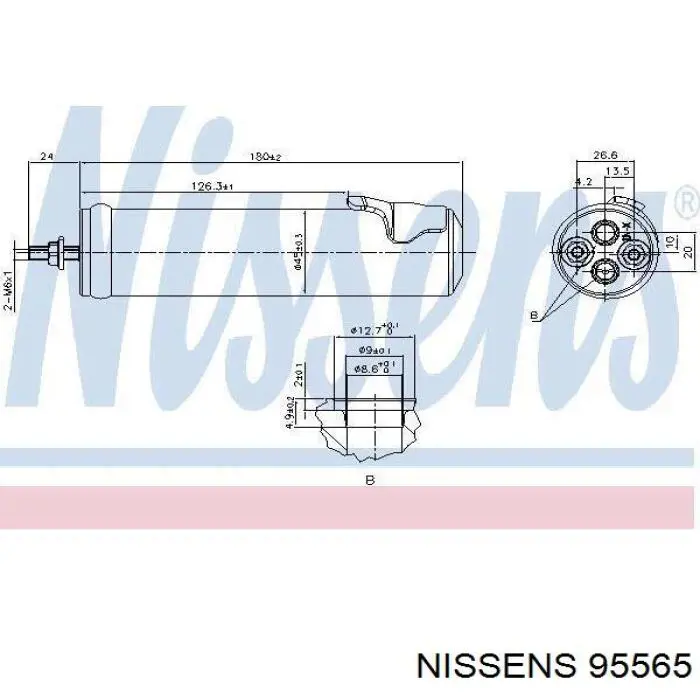 Receptor-secador del aire acondicionado 95565 Nissens