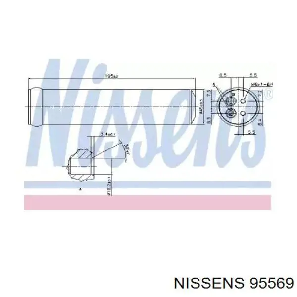 95569 Nissens tanque de recepção do secador de aparelho de ar condicionado