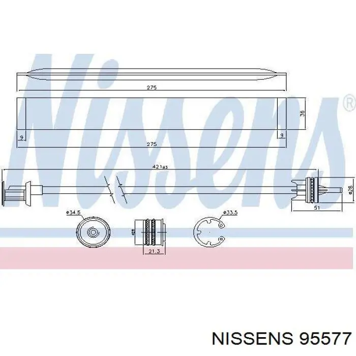 Receptor-secador del aire acondicionado 95577 Nissens