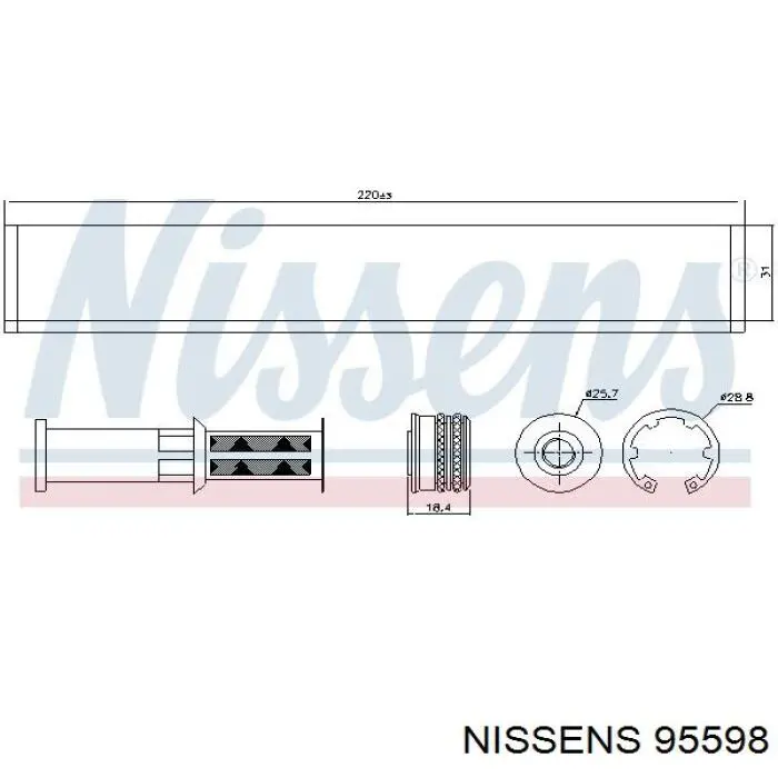 Receptor-secador del aire acondicionado 95598 Nissens