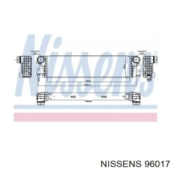 Radiador de aire de admisión 96017 Nissens
