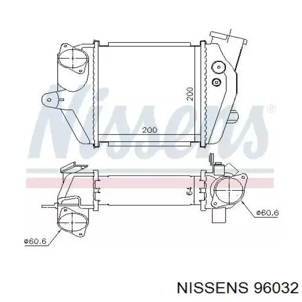 96032 Nissens radiador de intercooler