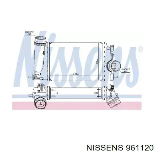 961120 Nissens radiador de intercooler