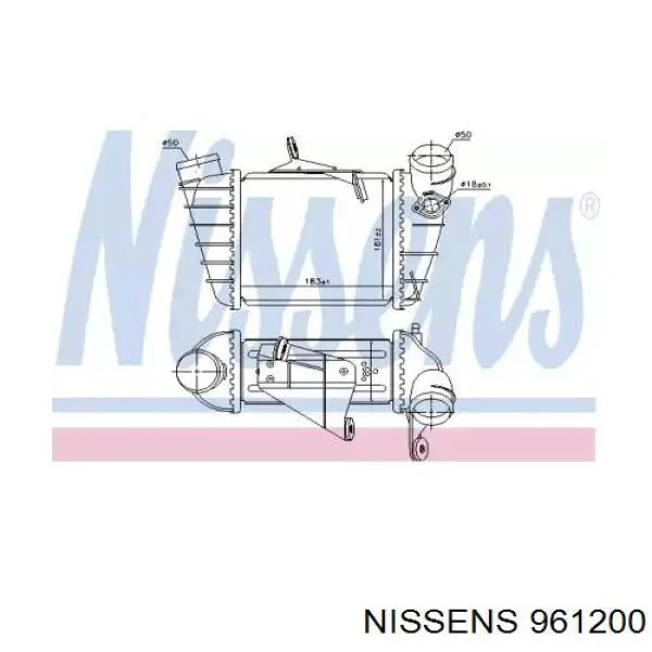 961200 Nissens radiador de intercooler