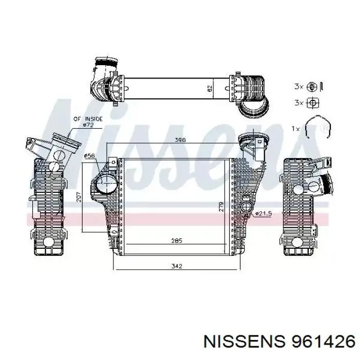 961426 Nissens radiador de intercooler