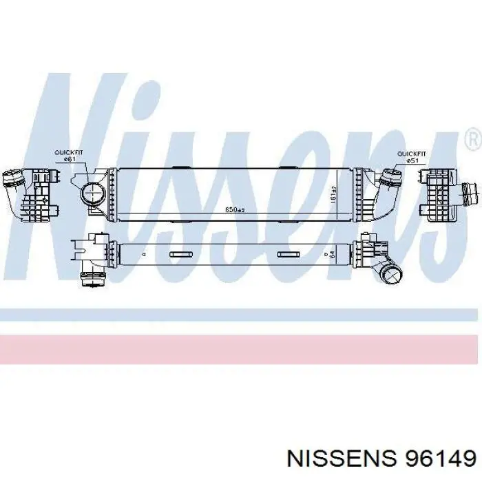 96149 Nissens radiador de intercooler