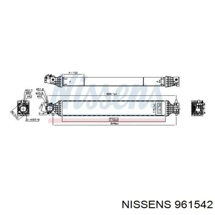 961542 Nissens radiador de intercooler