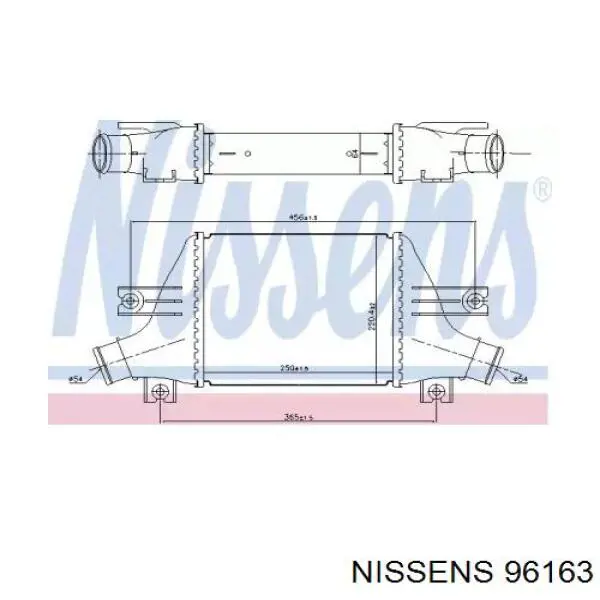 Радиатор интеркуллера NISSENS 96163
