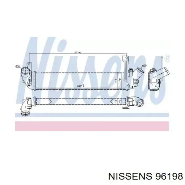 96198 Nissens radiador de intercooler