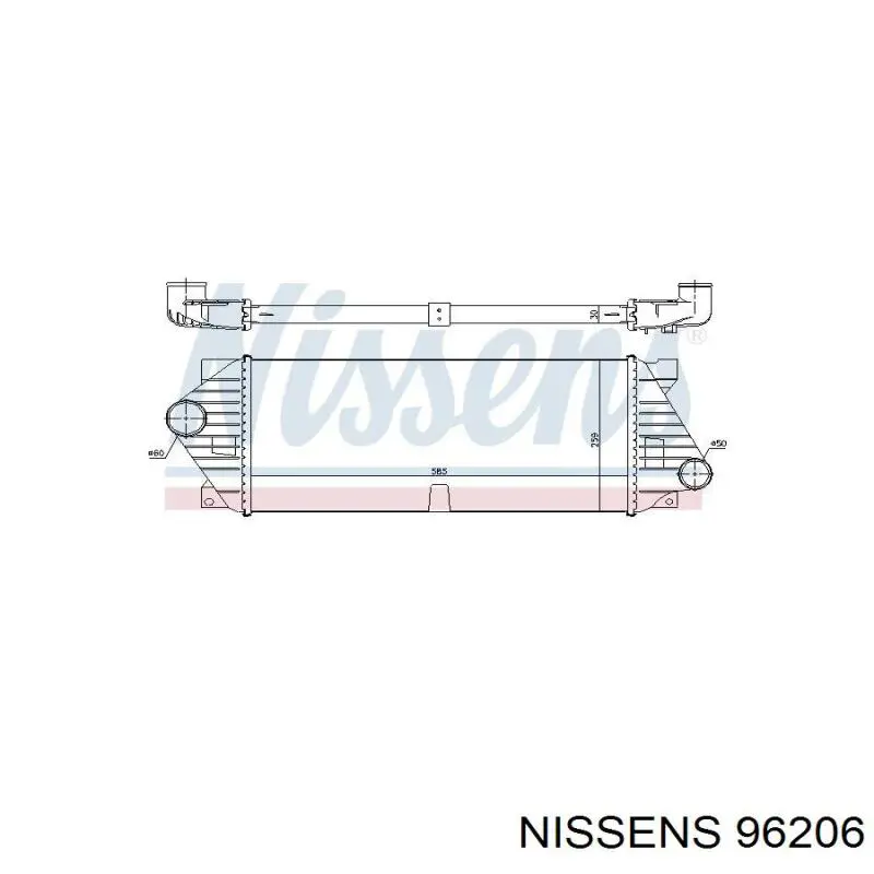 96206 Nissens radiador de intercooler