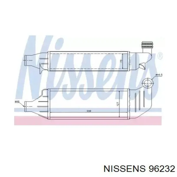 96232 Nissens radiador de intercooler