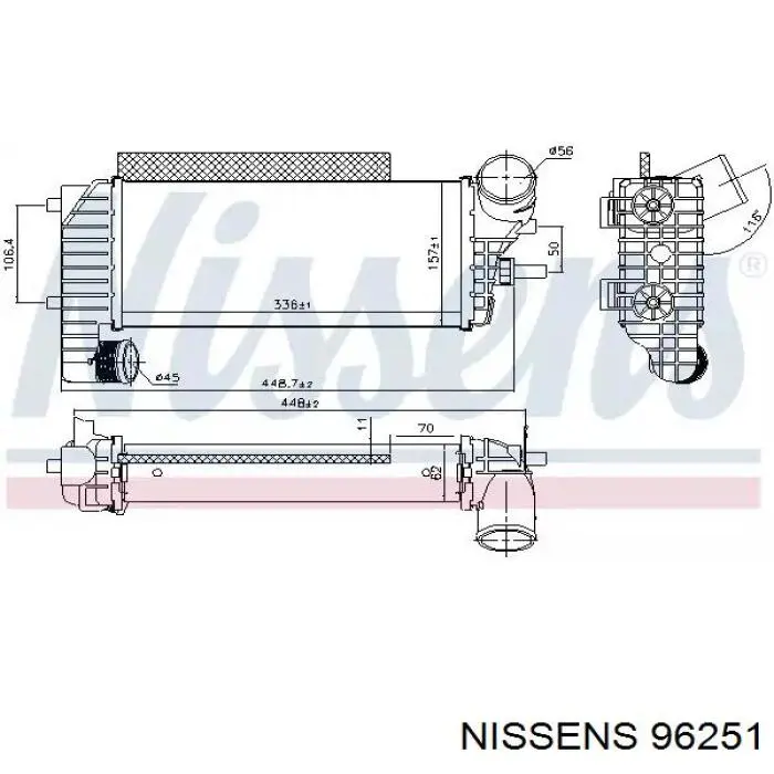 96251 Nissens radiador de intercooler