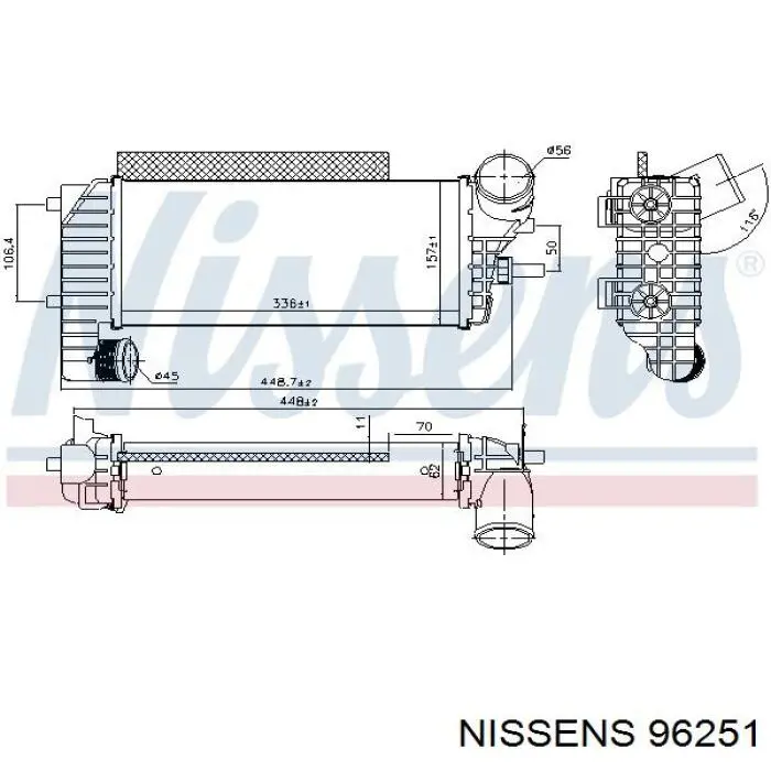 Система охлаждения наддувочного воздуха Nissens 96251 цена, от 98.12 USD