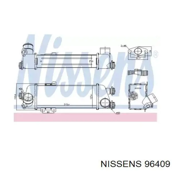 96409 Nissens radiador de intercooler