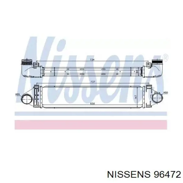 96472 Nissens radiador de intercooler