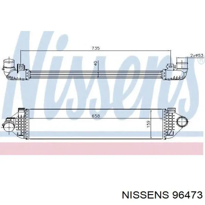 96473 Nissens radiador de intercooler