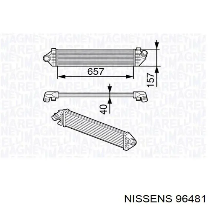 Radiador de aire de admisión 96481 Nissens