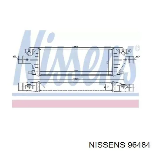 96484 Nissens radiador de intercooler