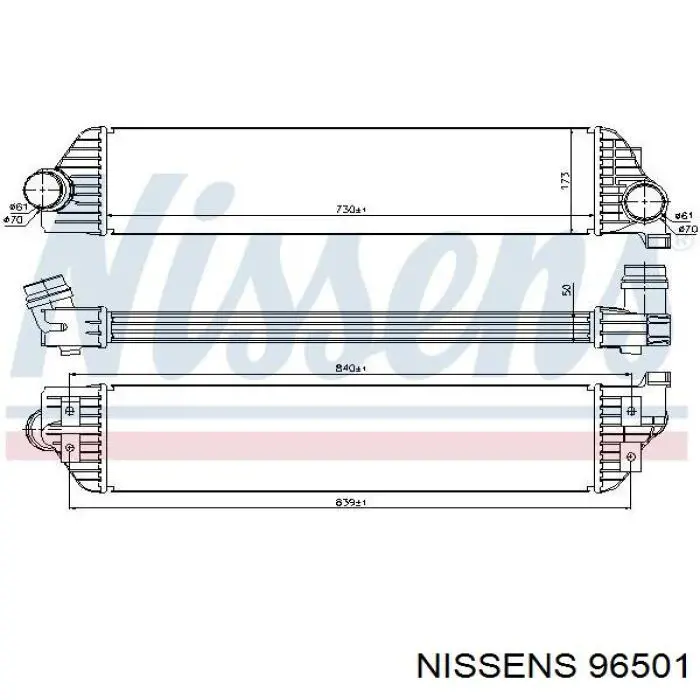Radiador de aire de admisión 96501 Nissens