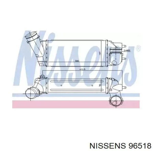 Радиатор интеркуллера NISSENS 96518