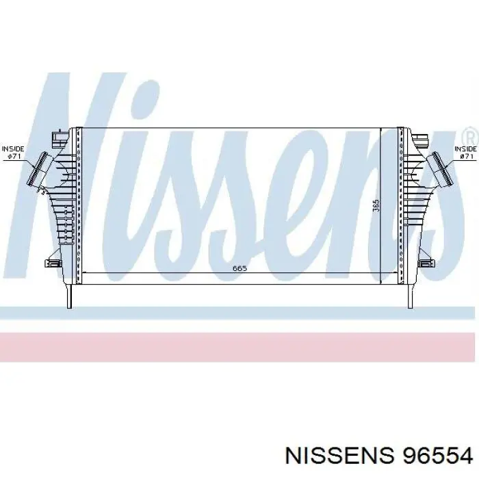 Radiador de aire de admisión 96554 Nissens