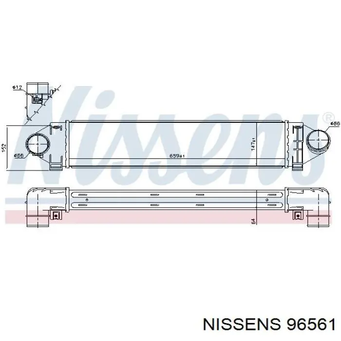 Radiador de aire de admisión 96561 Nissens