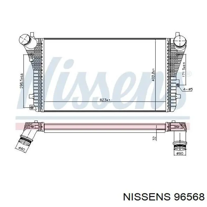 96568 Nissens Охладитель наддувочного воздуха