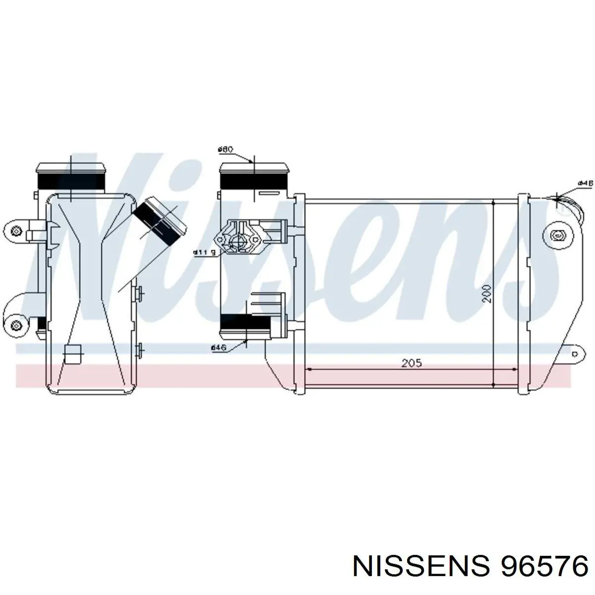 Радиатор интеркуллера NISSENS 96576