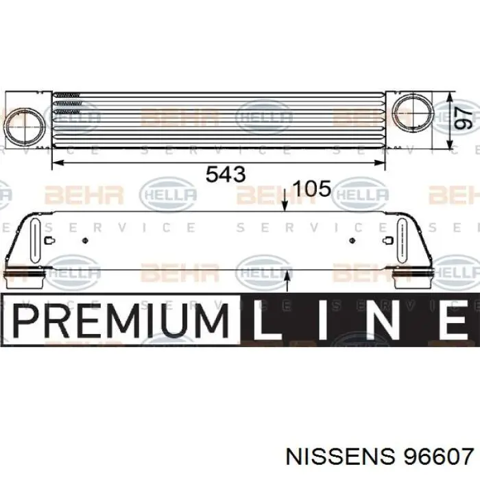 Radiador de aire de admisión 96607 Nissens