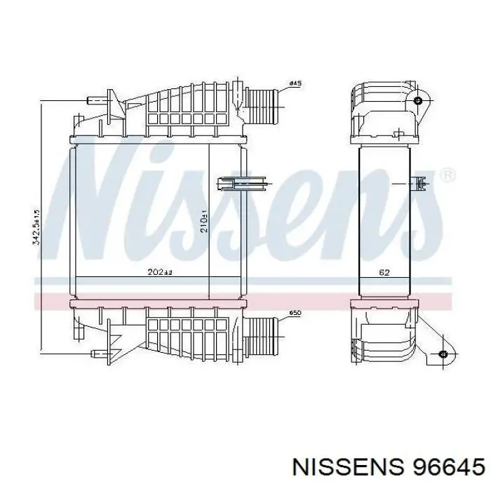 Интеркулер 96645 Nissens