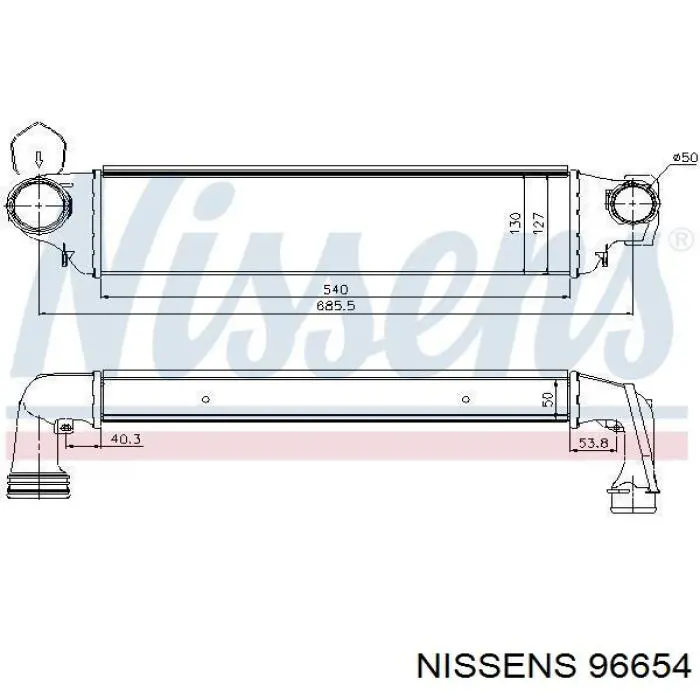 Интеркулер 96654 Nissens