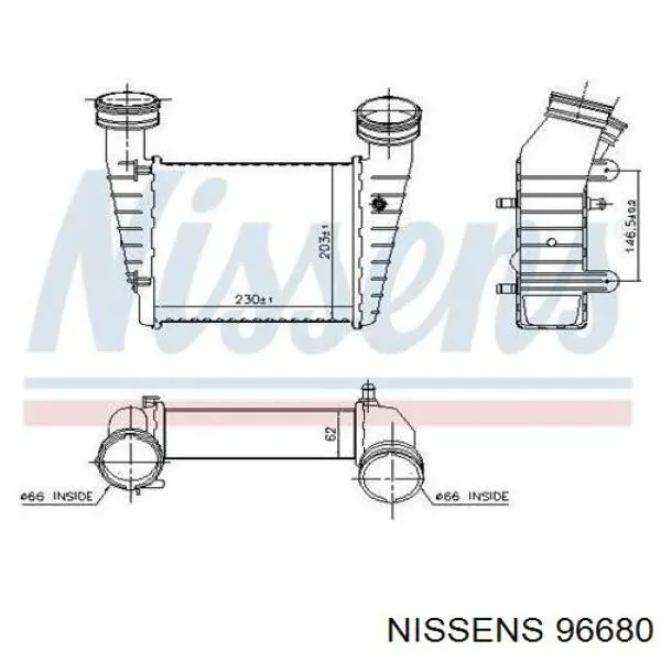 Радиатор интеркуллера Nissens 96680