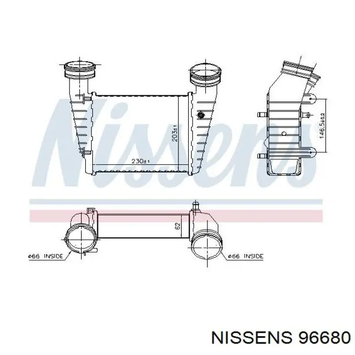 96680 Nissens Охладитель наддувочного воздуха