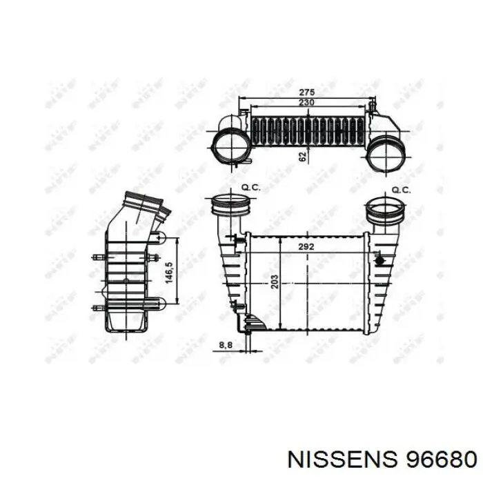 Система охлаждения наддувочного воздуха Nissens 96680 цена, от 110.81 USD