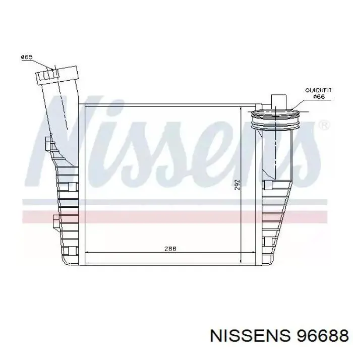 Радиатор интеркуллера NISSENS 96688