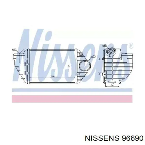 Радиатор интеркуллера NISSENS 96690