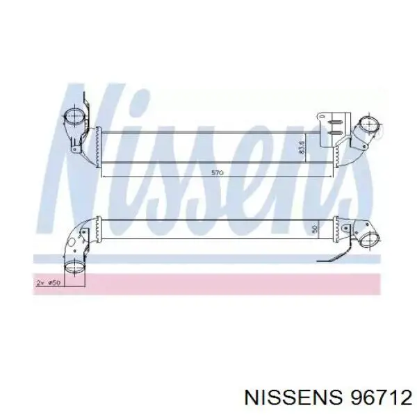 Radiador de aire de admisión 96712 Nissens