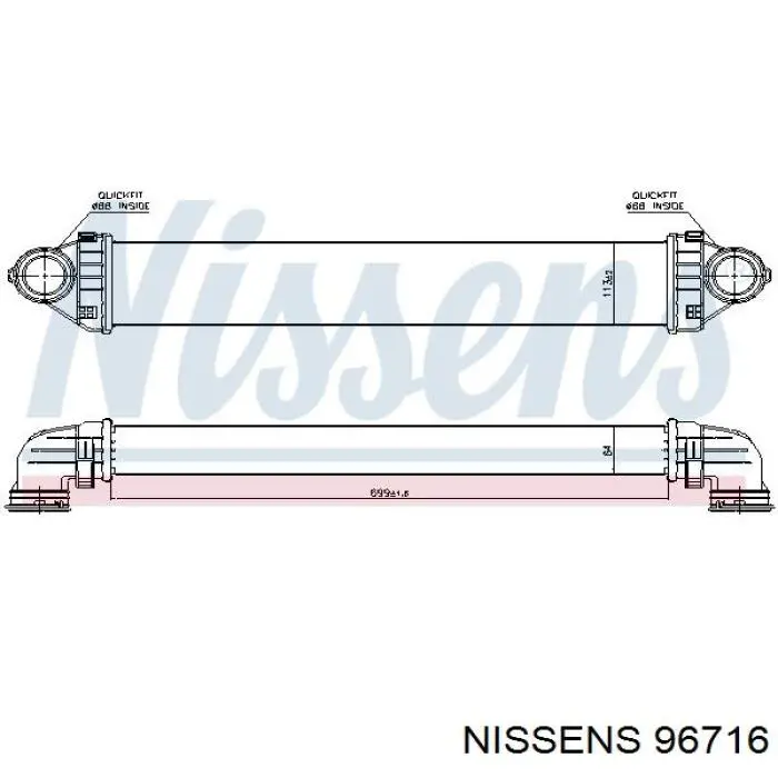 Radiador de aire de admisión 96716 Nissens