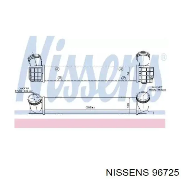 Radiador de aire de admisión 96725 Nissens